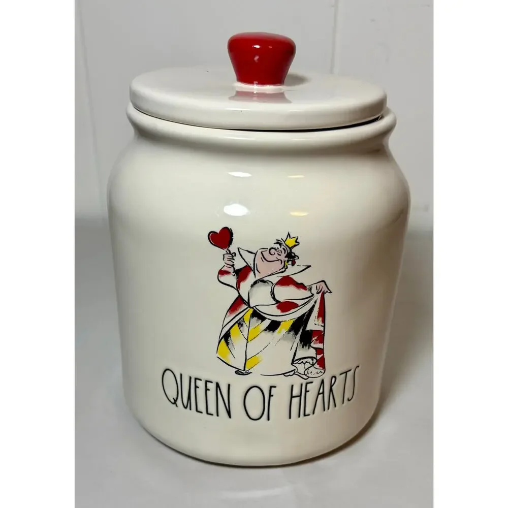 Rae Dunn Disney Queen of Hearts Large Canister w/Lid Artisan Collection Magenta